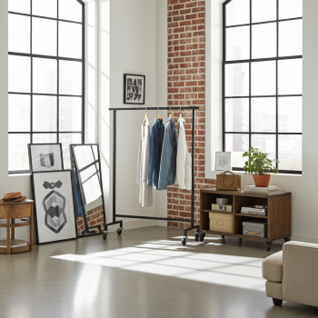 Wieszak Garderobiany LOFT na Kółkach 150cm